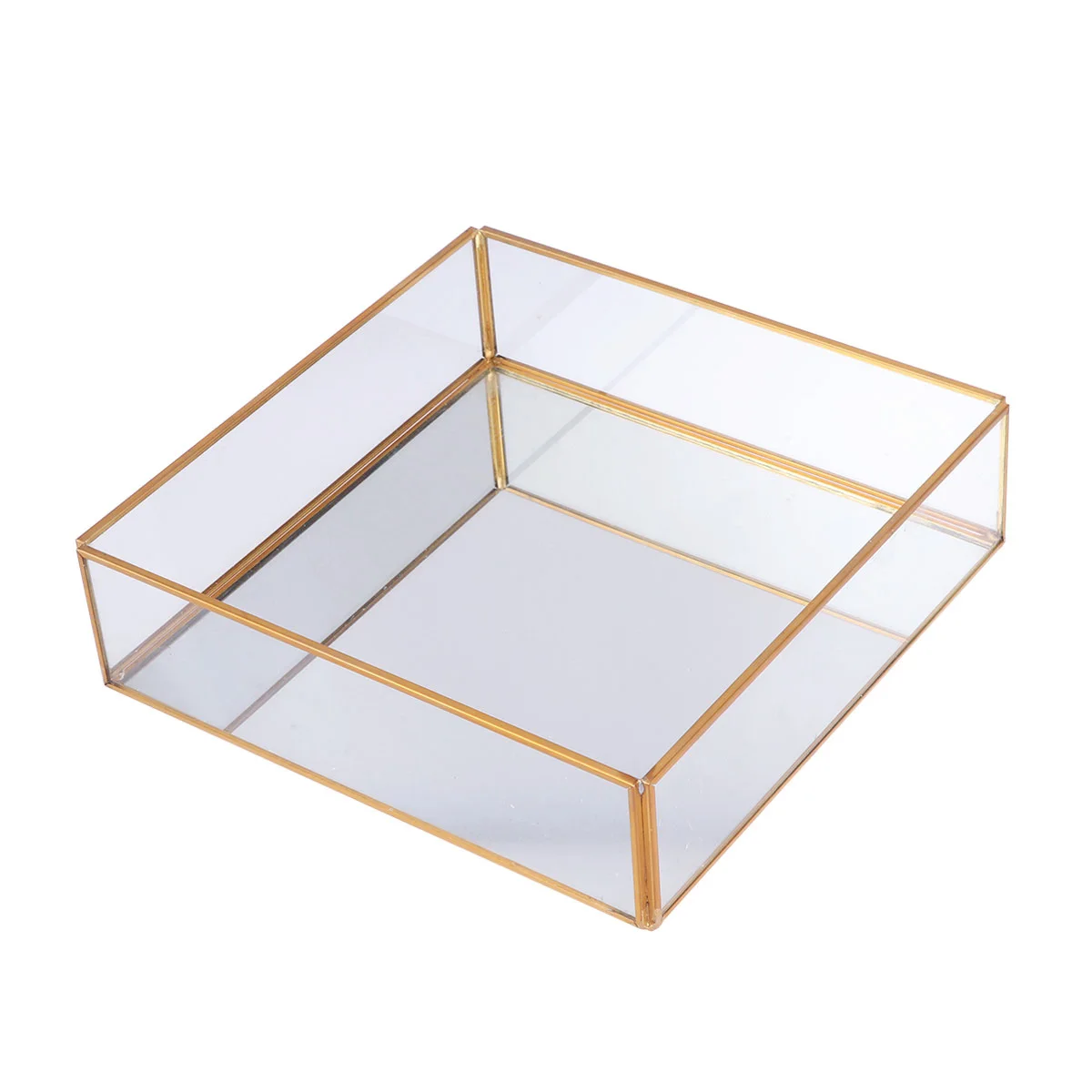 

1pc Cosmetic Square Vintage Dresser Tray Holder Dish Display Organizer for Countertop Jewelry Trinket Perfume Vanity