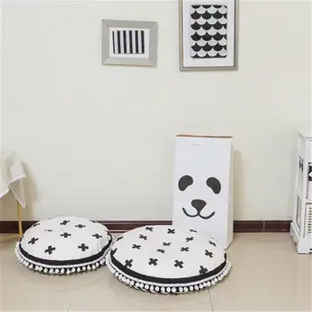 

Nordic Style Round Baby Crawling Cushion Mat Children's Room Decoration Lace Super Soft Feather Cotton Padded Children's Carpet