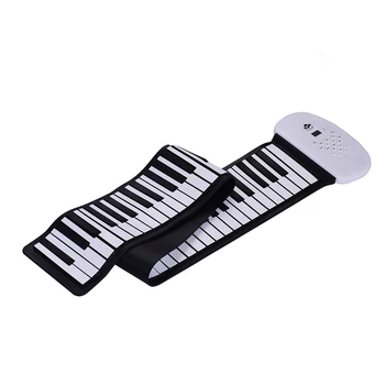 

88 Keys Roll Up Piano Electronic MIDI Keyboard Built-in Stereo Speaker 1200mA Li-ion Battery Support BT Record Sustain functions