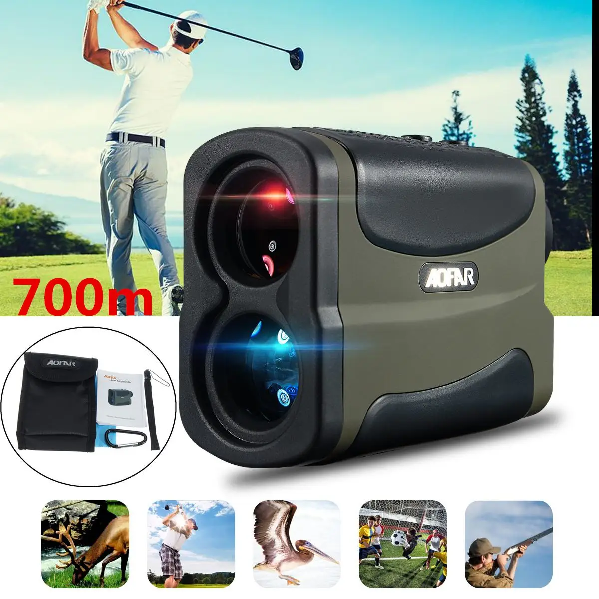 700M Multifunction 6x Laser Range Finder Telescope Angle Hunting Distance Golf Rangefinder Golf