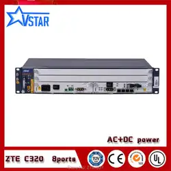 Оригинальный zte 2U C320 GPON OLT 8 портов с одним GPON 8-порт GTGO, AC + питания постоянного тока