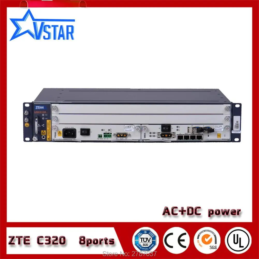 

Original ZTE 2U C320 GPON OLT 8 ports with one GPON 8-port GTGO,AC+DC power