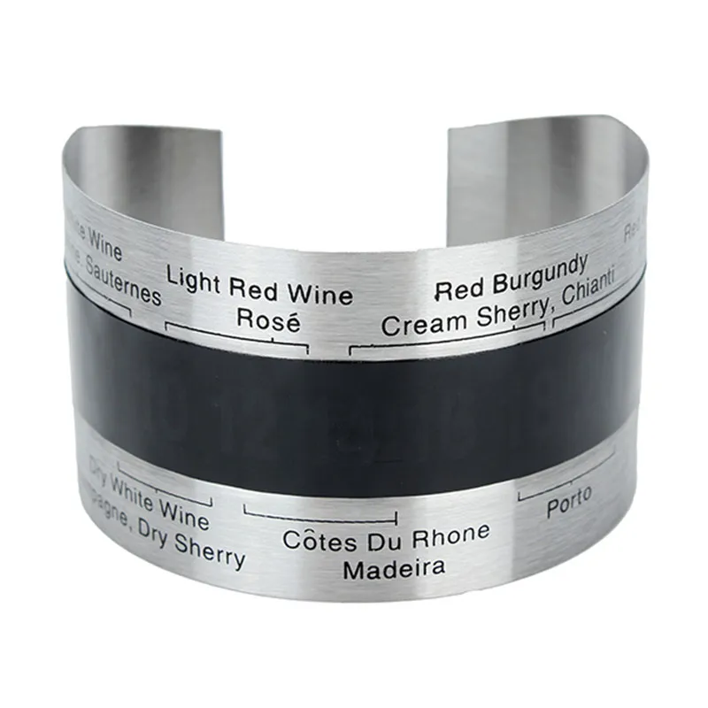 

Stainless Steel Red Wine Bracelet Thermometer Red Wine Temperature Sensor For Beer Homebrewing Home Bar Tools Gift