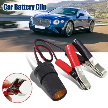 

Car Battery Terminal Clip-On Cigarette Lighter Clamp 12V Volt Power Socket Adapter Plug to Car Boat Car USB Charger