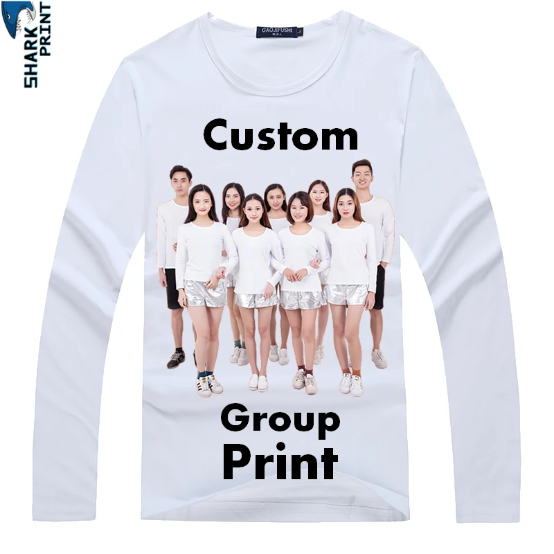 

SharkPrint Wholesale Long Sleeve t shirt Men Custom Logo Design Brand Top t-shirts Printed Long tshirt off White Unisex Clothing