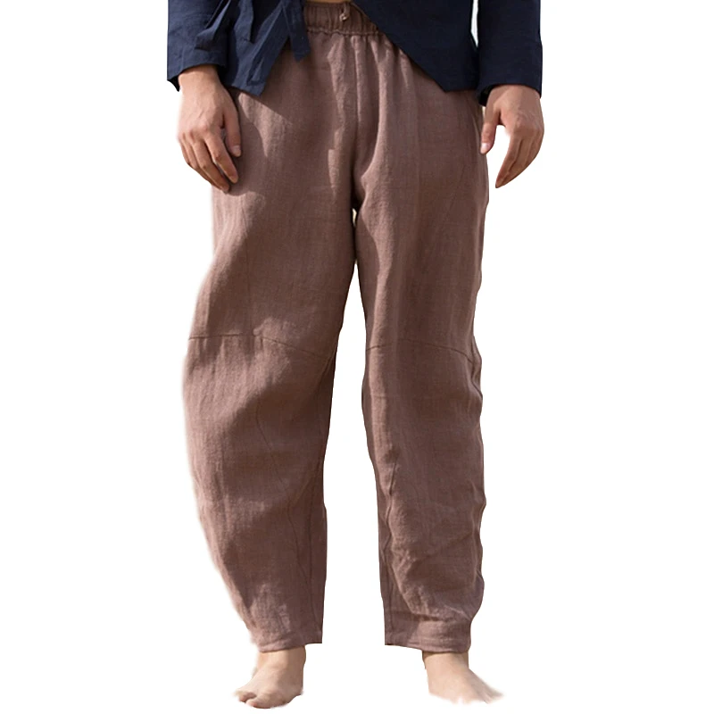 

Baggy Pantalon Mens Cotton Pants Loose Elastic Waist Drawstring Fashion Casual Harem Pant Joggers Vacation Sweatpants Trousers