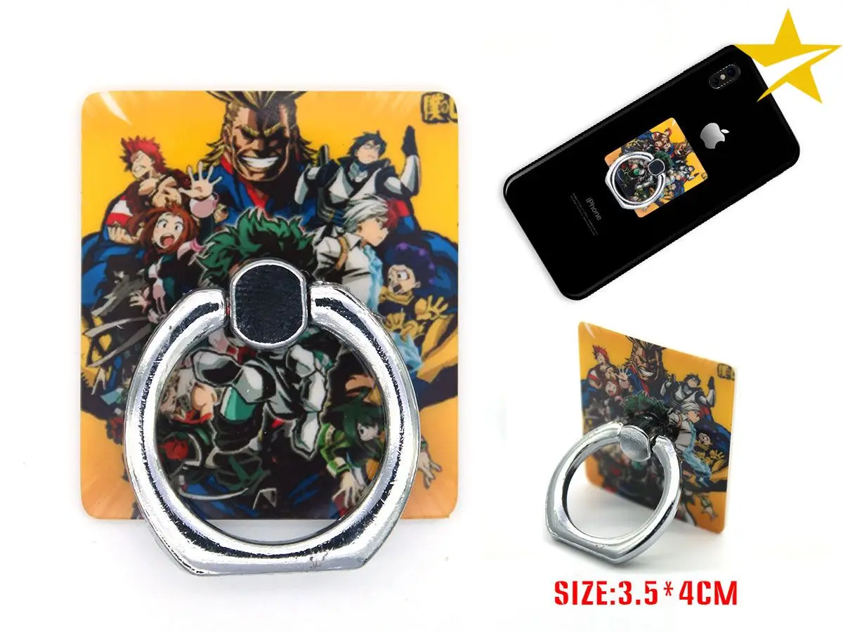 

My Hero Academia Mobile Phone Stand 360 Degree Universal Finger Ring Holder for Iphone Android Phones Desktop Stand Metal Mount