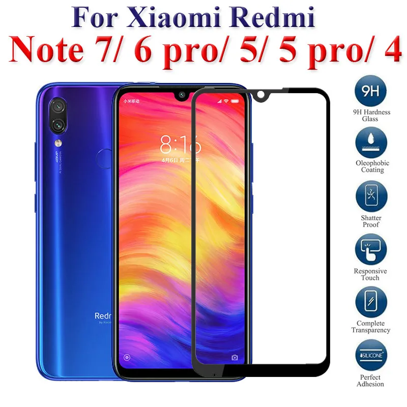 

Full Cover Tempered Glass For Xiaomi Mi A1 5X Mi6 5C Mi5s Plus Redmi 7 GO 5 Plus 6 6A 4A Note 7 6 Pro 4X 5A Protective Film Case
