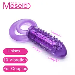 Meselo 10 скоростей Двойные Кольца для пениса Вибратор Пуля Анальный вибратор секс-игрушки для мужчин женщина мастурбатор взрослые