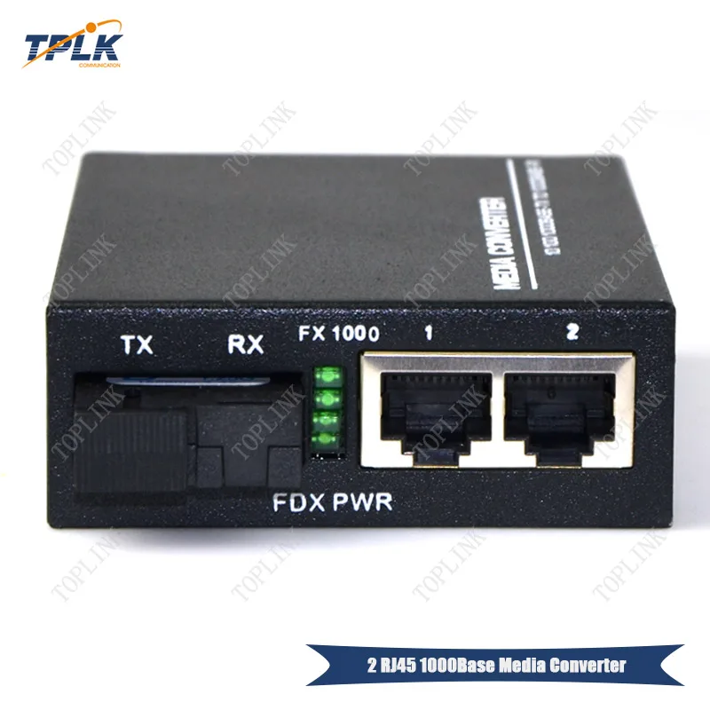 Горячая Распродажа 2019 2 порта RJ45 Ethernet Gigabit Media Converter один режим 1 порт медиа