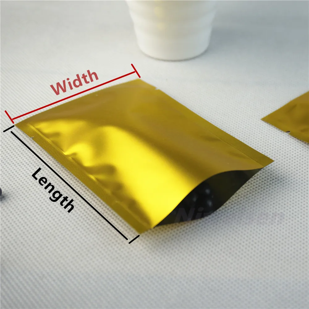 20x30cm,100pcs Golden heat sealable Matte Aluminium Foil Plastic Bag
