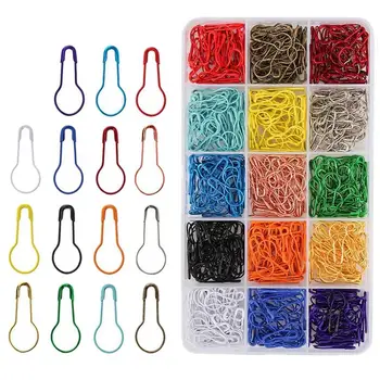 

CNIM Hot 750 Pieces 15 Colors Assorted Bulb Safety Pins Pins Pear Shaped Pins Calabash Pin Knitting Stitch Markers Sewing