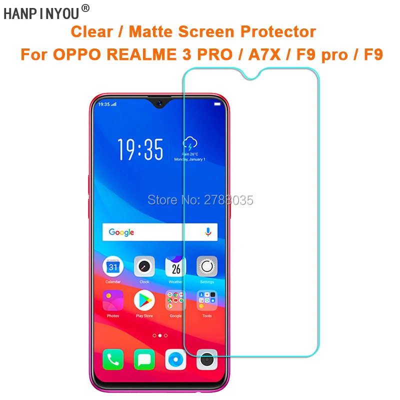 

For OPPO Realme 3 Pro / A7X / F9 pro Clear Glossy / Anti-Glare Matte Screen Protector Protective Film Guard (Not Tempered Glass)