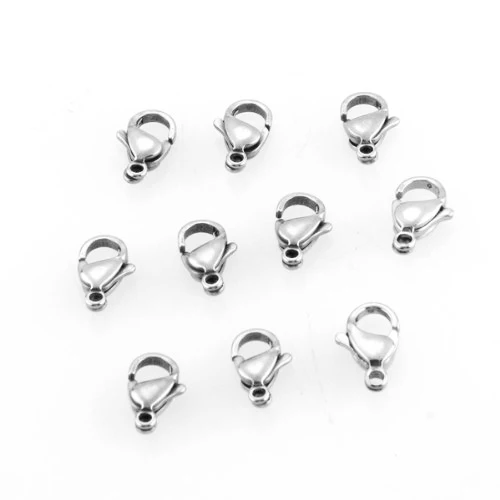 

10 X Lobster Clasp Stainless Steel Silver 11 X 6 Mm