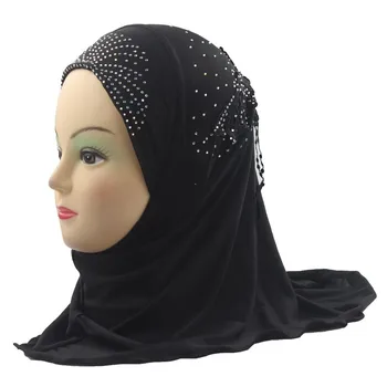 

10pcs Girls Kids Muslim Beautiful Hijab Islamic Arab Scarf Shawls Flower Pattern about 45cm for 2 to 5 years old Girls