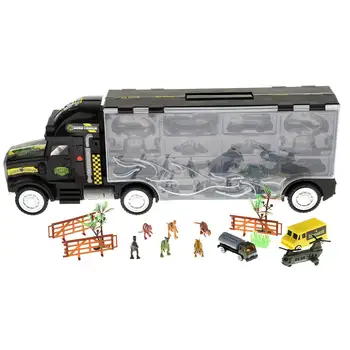 

16pcs Dinosaurs Transport Truck Helicopter Vehicle Model Educational Toys Birthday Christmas Gift for Children Kids Toddler