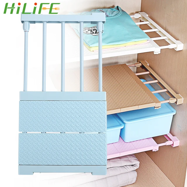 Special Offers HILIFE Closet Storage Shelf Cabinet Holders Space Saving Wall Mounted Layered Partition Kitchen Rack Wardrobe Decorative Shelves