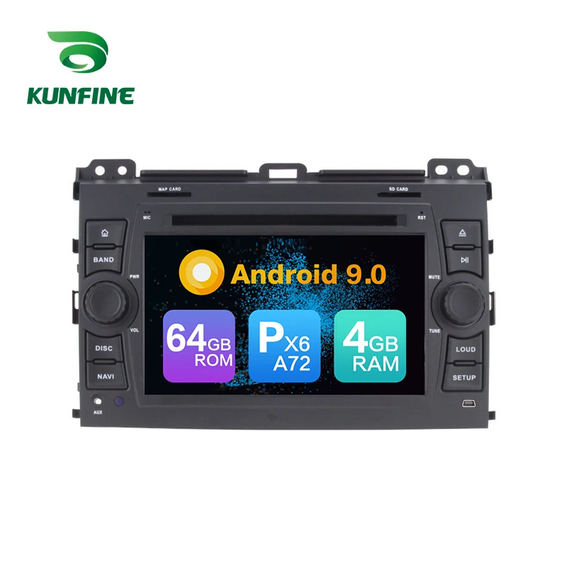 Android 9,0 Core PX6 A72 Ram 4G Rom 64G Автомобильный DVD gps мультимедийный плеер стерео для TOYOTA PRADO Cruiser 120 радио головное устройство