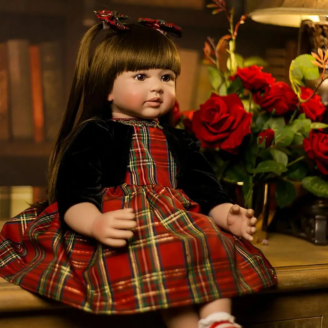 

Cute Simulated Soft Silicone Reborn Baby Dolls with Pacifier Hand made dress, refined quality Kids Gifts