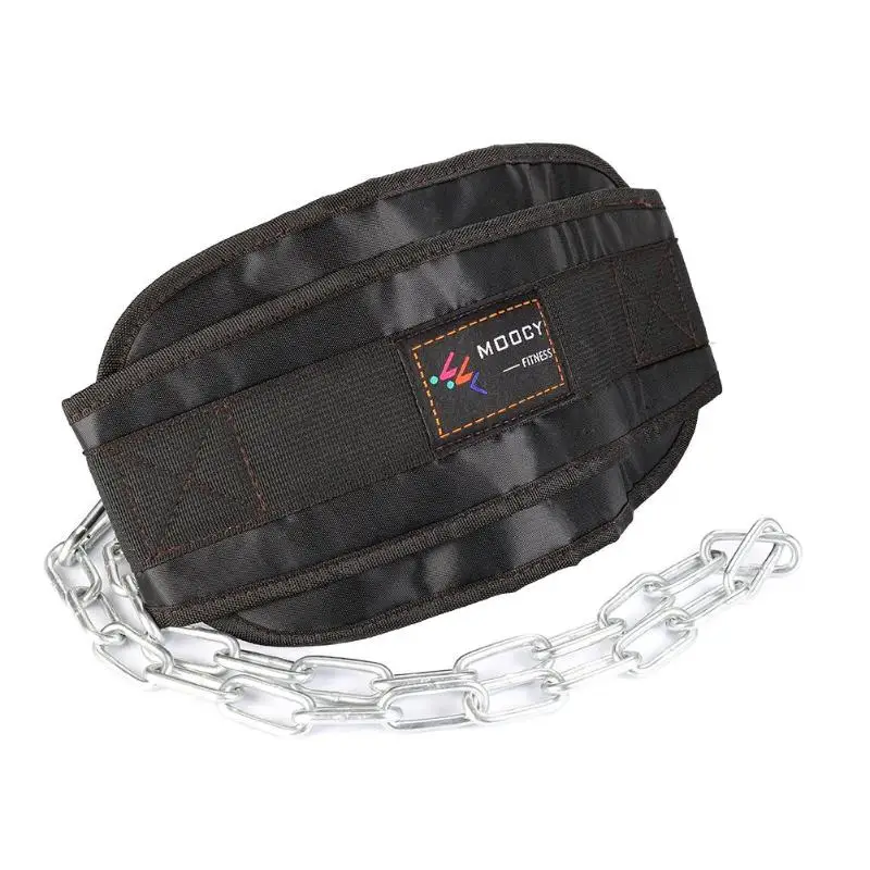 Weight Lifting Belt With Chain gym equipment Dip Belt Body Building Waist Strength Training Power Building Pull Up Belt