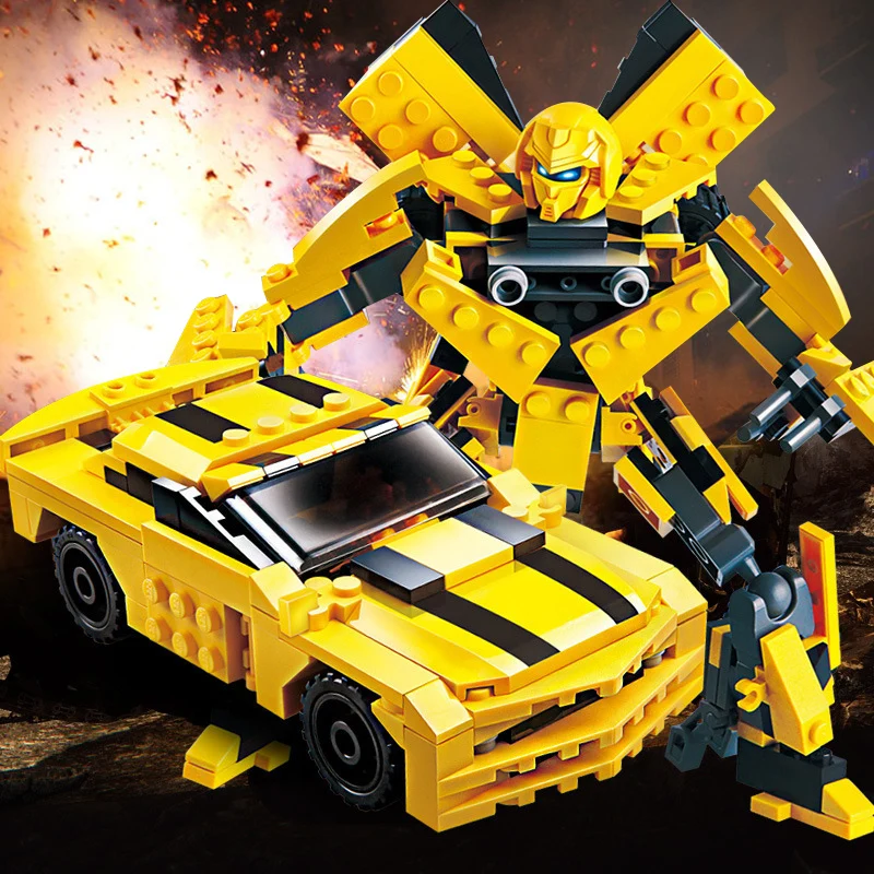 Building Block Bricks Robot Car DIY Educational Building Blocks Toys Car Robot Anime Transformation Robot Compatible Legoings