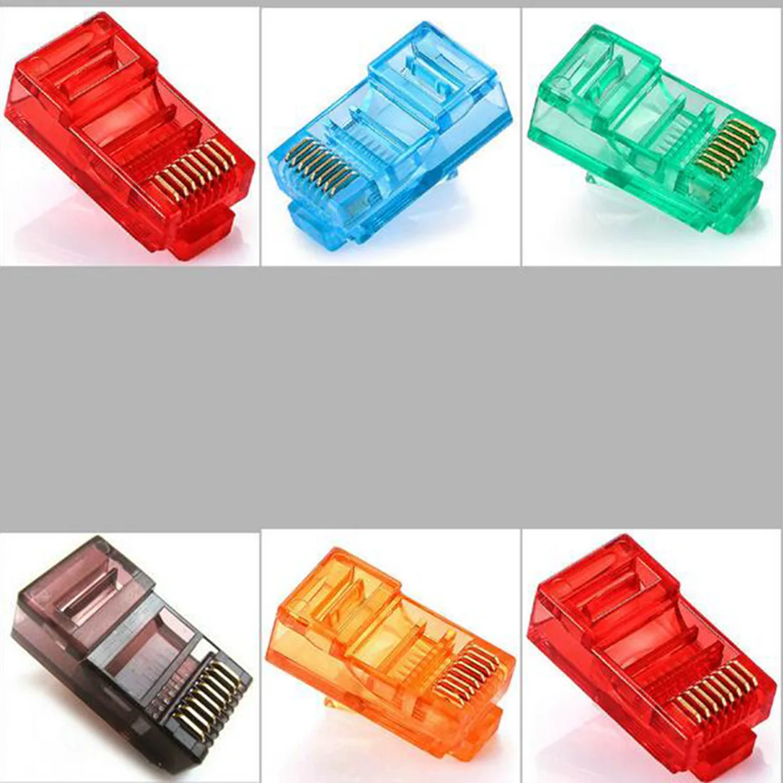 

Unshielded Modular Rj45 Plug Terminals 50PCS Color Random RJ45 Net Network Cables Modular Plug Cat5 CAT5e Connector 8P8C utp