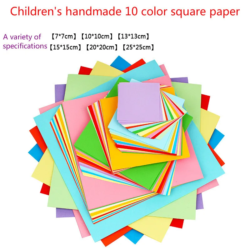 100pcs Multicolor Solid Color Origami Paper Craft Folding Square Papers Handmade DIY Scrapbooking Cards Gift Craft Decoration