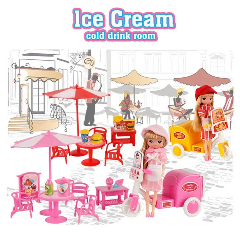 Детский игровой дом симулятор игровой дом игрушка для детей девочка мороженое гамбургер доставка автомобиль с кукольной игрушкой подарок