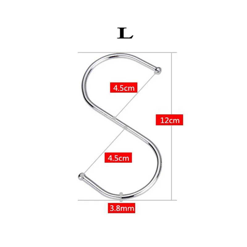 BalleenShiny Нержавеющая сталь S Форма хранения крюк Кухня крючок в форме буквы S многофункциональный крючок Ванная комната Многоцелевой S-Форма d металлическими крючками