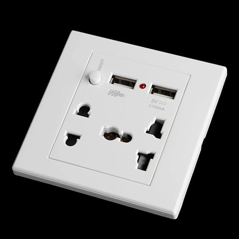 Домашняя арматура, настенная розетка, адаптер питания, порт, двойной USB розетка, панель зарядного устройства, простая установка, анти-воздействие