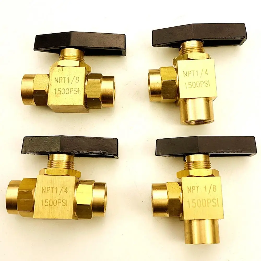 1/" 1/4" NPT Женский Staight/угол латунный шаровой клапан 1500 PSI сантехника пропан манометр для воды, газа, масла топлива