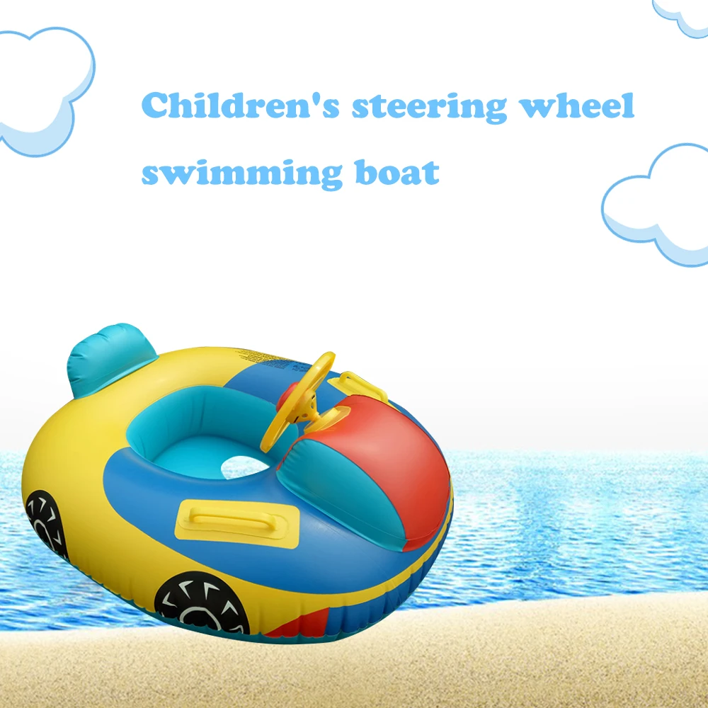 

Inflatable Kids Baby Steering Wheel Swimming Seat Swimming Trainer Ring Float Pool Boat Toy Swim Ring Seat Boat Water Sport