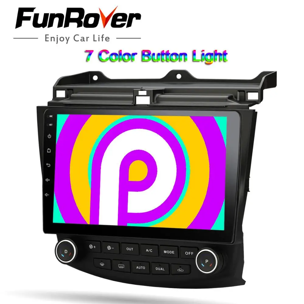  FUNROVER 2.5D+IPS android 9.0 car radio player dvd For Honda Accord 7 2003-2007 car dvd multimedia 