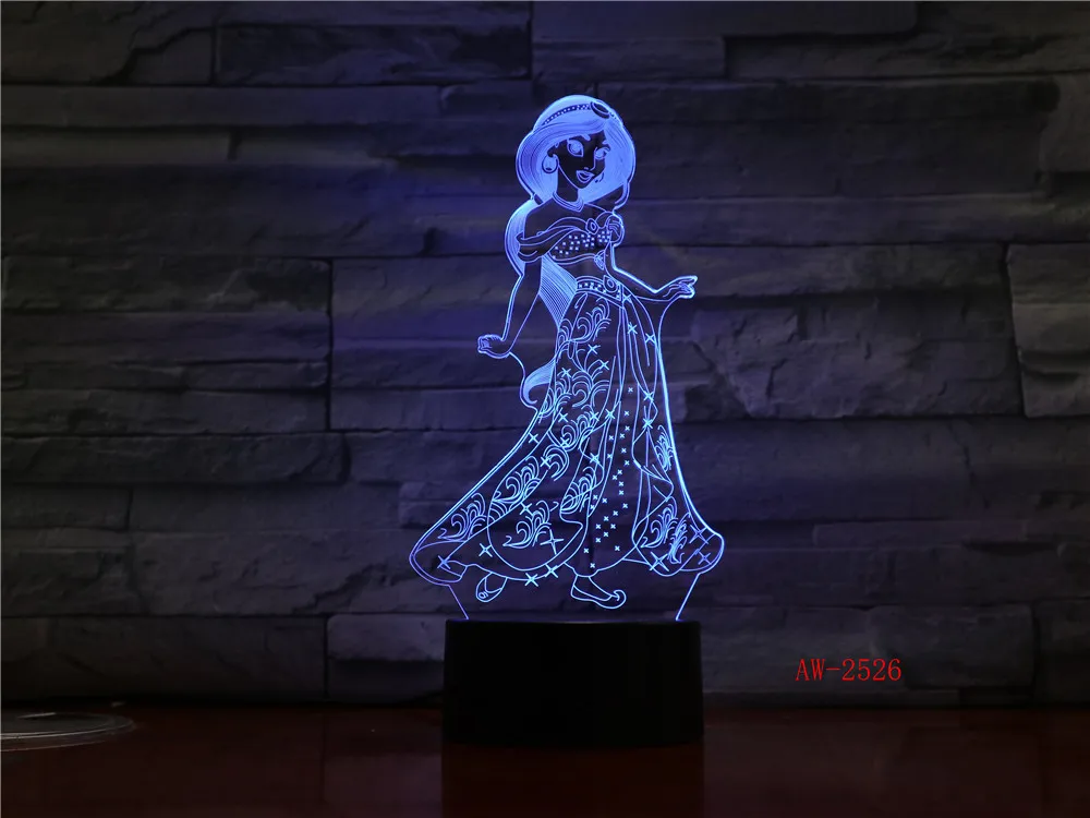 3D LED ночник Белоснежка Принцесса комната бар Декор красивый узор Рождественский