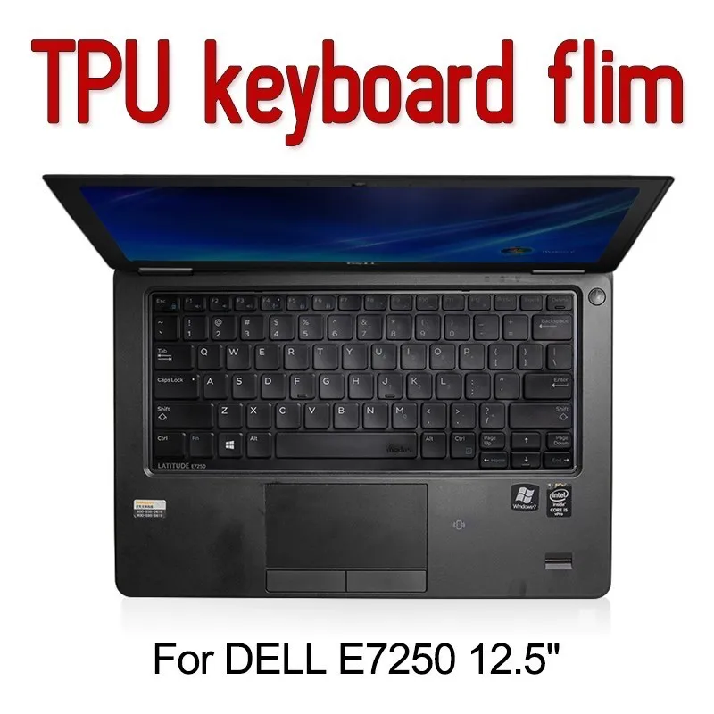 

Laptop keyboard protector film cover For Dell Notebook E7250 12.5" TPU Invisible waterproof Keyboard Protective membrane