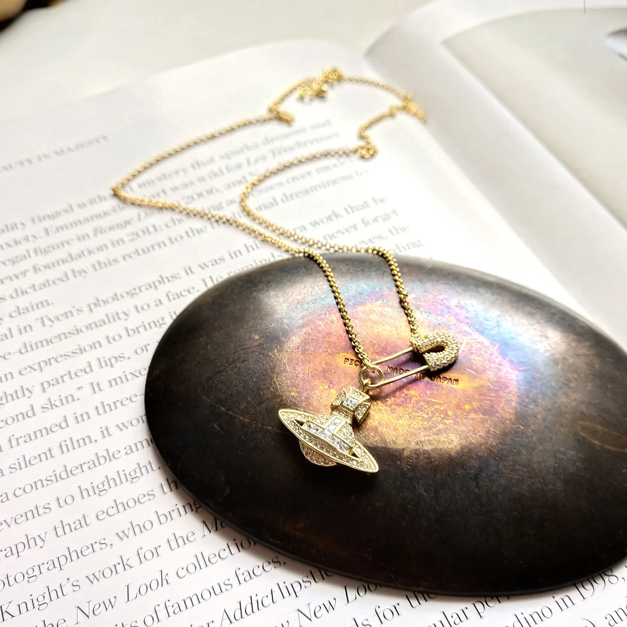 

Korea 925 Sterling Silver Pin Pendant CZ Zircon Necklace Women's Clavicle Chain Fashion Jewelry Starry Planet Necklace