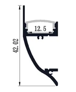 12 шт.-(длина 1 метр) Алюминий светодиодный профиль-No деталя. LA-LP43 настенного монтажа светодиодный профиль подходит для светодиодный ленты шириной до 12 мм