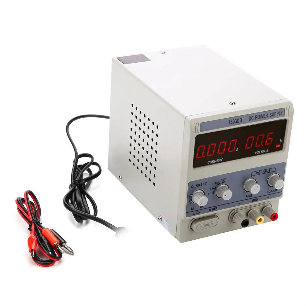 

EU Plug 220V 1-3A Precision Adjustable DC Power Supply Digital Display 0-15V for Phone Repair