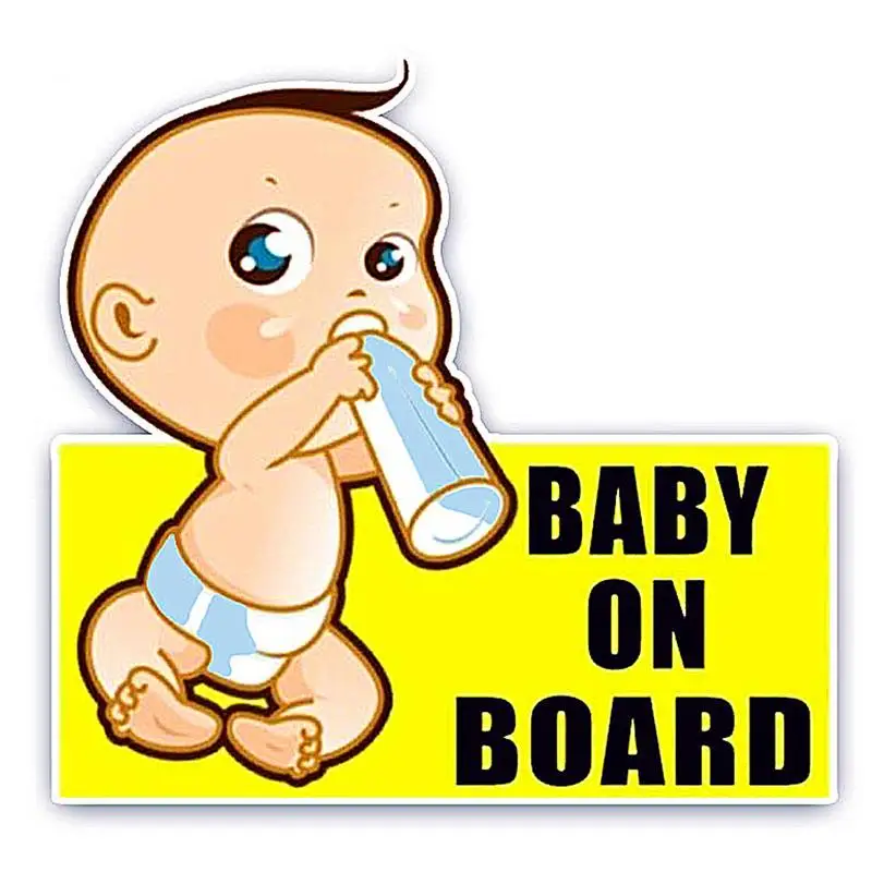 UK Cartoon Waterproof Baby In Car Sticker on Board Safety Warning Sign 
