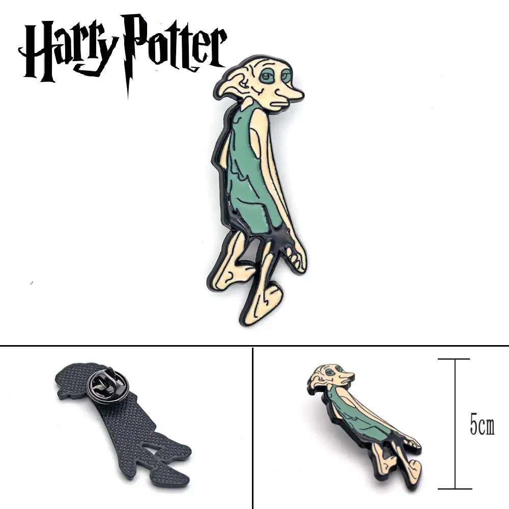 

OHCOMICS Hogwarts Gryffindor Harri Potter Fans Harry Dobby Badge Pin Brooch Chestpin Pins Costume Accessory Pendant Dobby Gifts