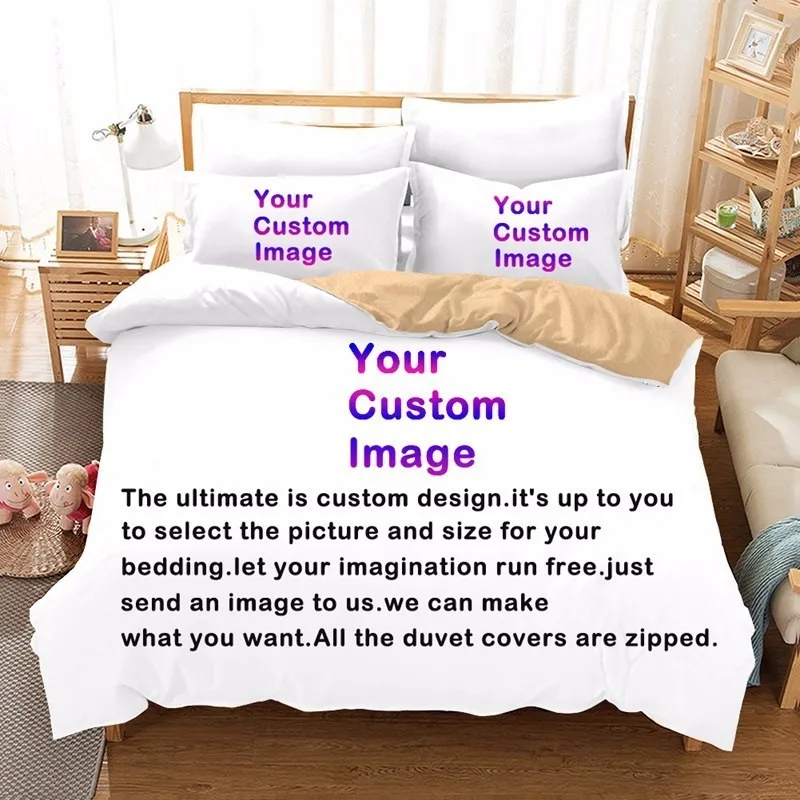 Custom Made Reactive Print Bedding Set Bedclothes Diy Bedding