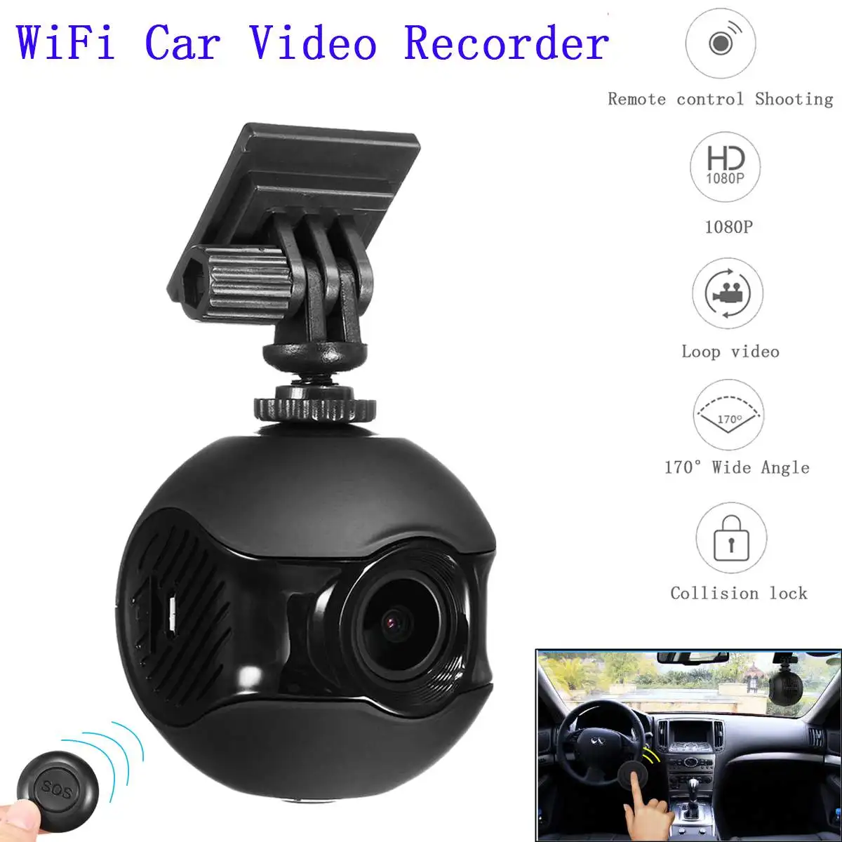 

MINI WIFI 1080P Car DVR Registrator Digital Video Recorder Camera Dash Cam Cyclic Recording Night Vision 170 Degree