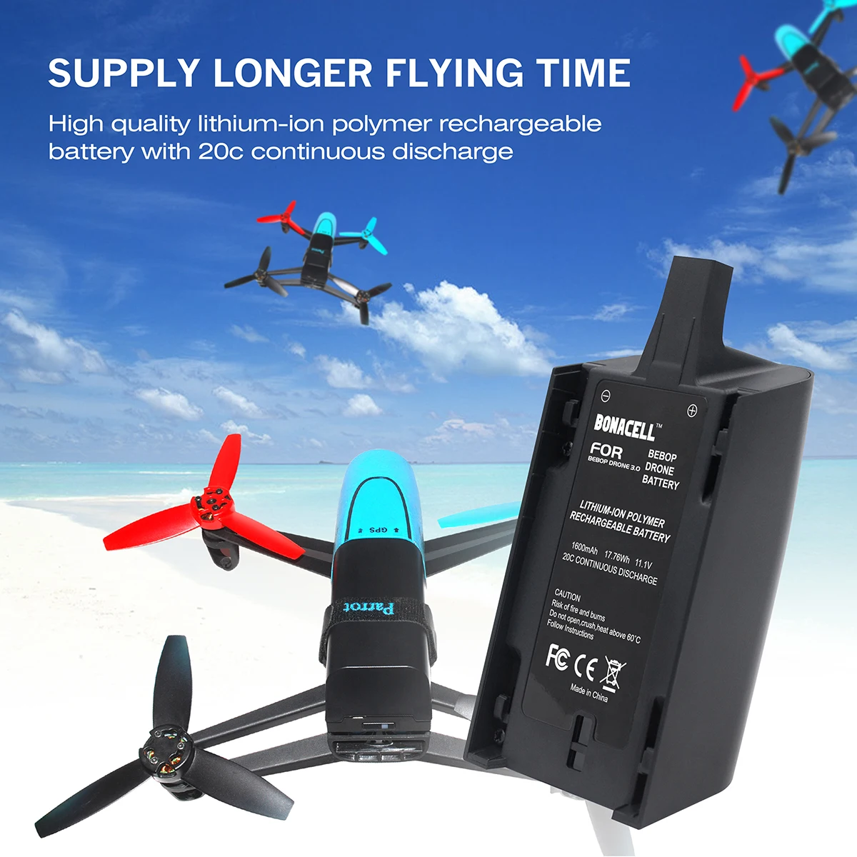 11 1 V 2500mAh для Parrot Bebop Drone 3 0 Вертолет Замена Батарея Улучшенная литий полимерная