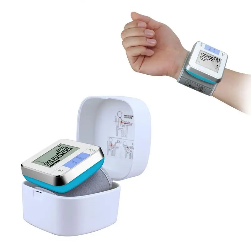 

Automatic Wrist Blood Pressure Monitor Heart Beat Meter Machine LCD Digital Display Accurately Measure Battery Operation