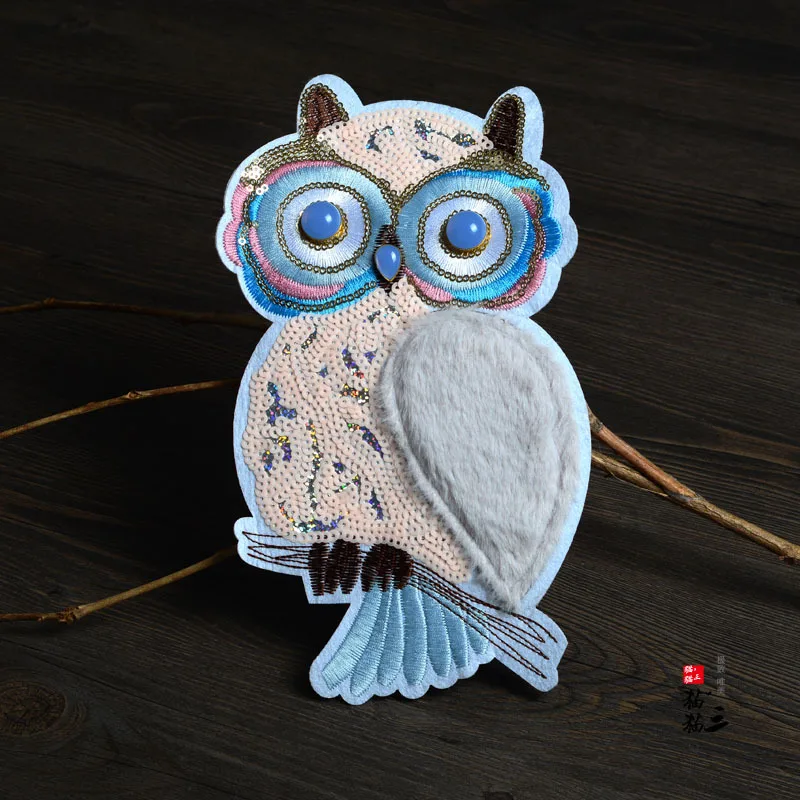 

Fashion cartoon embroidery owl cloth stickers large clothes patch sweater sweater clothes accessories