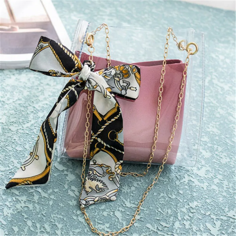 

Women Transparent Jelly Bag Fashion Beach Clear Handbag Purse Clutch PVC Totes