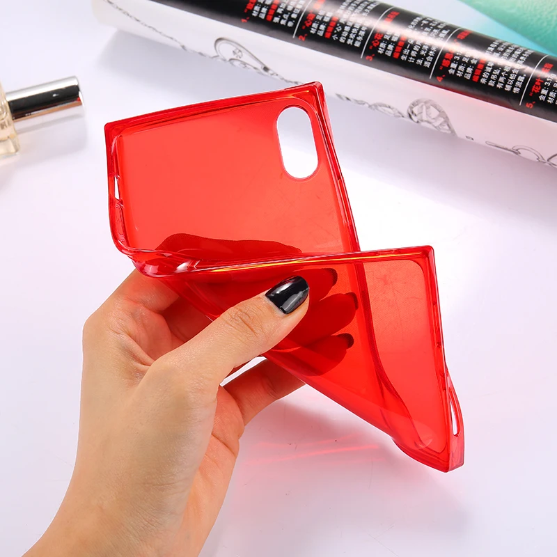 

KISSCASE Square TPU Ultra Thin Case for iPhone X 7 7 Plus 8 8 Plus Case Soft Silicon Cover for iPhone 6 6S 5 5S SE XS MAX Fundas