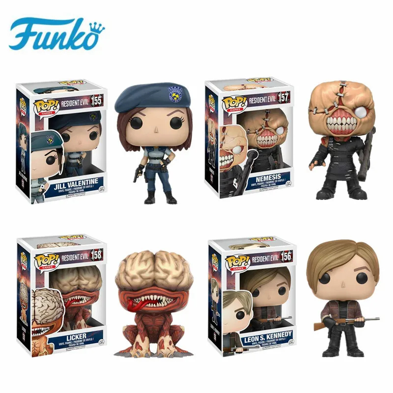 Funko Pop Evil #157 Nemesis #156 Leons #155 Jill #158 Licker экшн фигурка игрушки голова для дня рождения Q