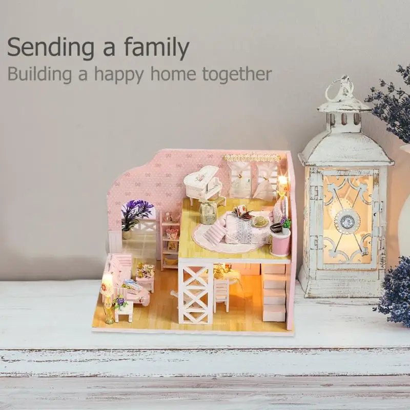 Miniature DIY Dollhouse Kit Assembly Building Model Toy Doll House Wooden Model Handmade Wooden Miniature Doll House Furniture Miniature DIY Dollhouse Kit Assembly Building Model Toy Doll House Wooden Model Handmade Wooden Miniature Doll House Furniture