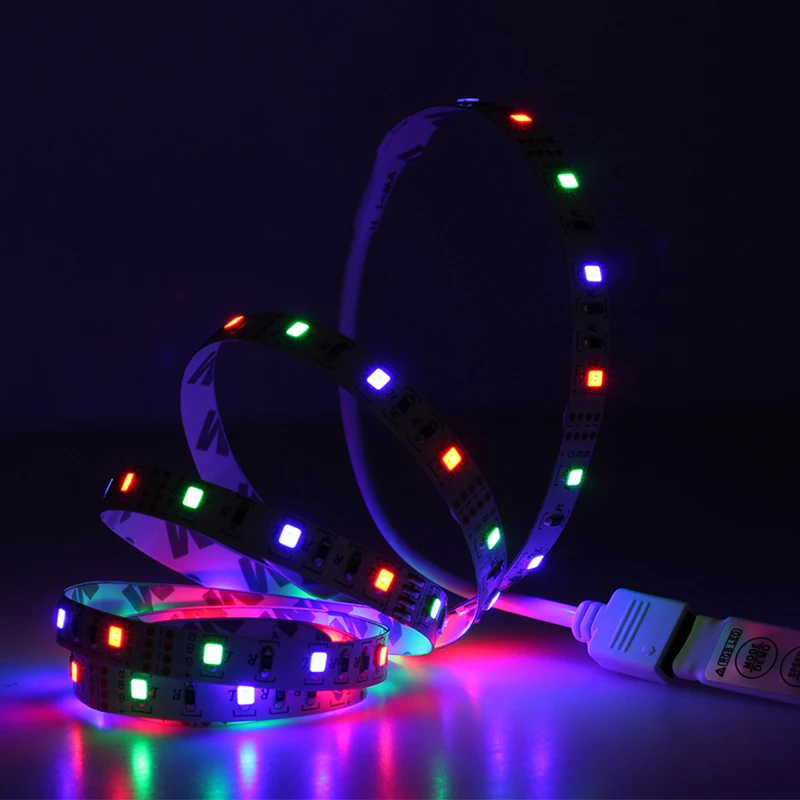 DC5V USB SMD3528 RGB белую полоску 50 см 1M2M3M5M IP20 Водонепроницаемый ТВ фон освещение ночного